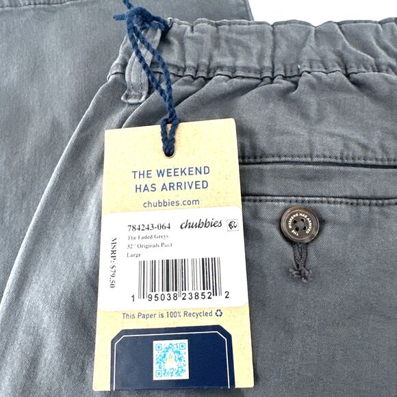 Chubbies Men's The Faded Greys Originals Stretch Twill Pant Size L - Picture 8 of 10
